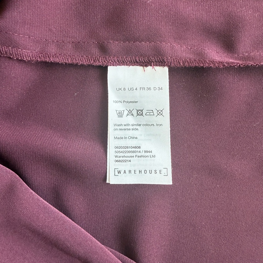 Warehouse Deep Purple Wrap Midi Dress - Picture 3 of 16